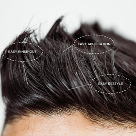 O'Douds dry wax application in hand demonstrating creamy, malleable hold for precise styling
