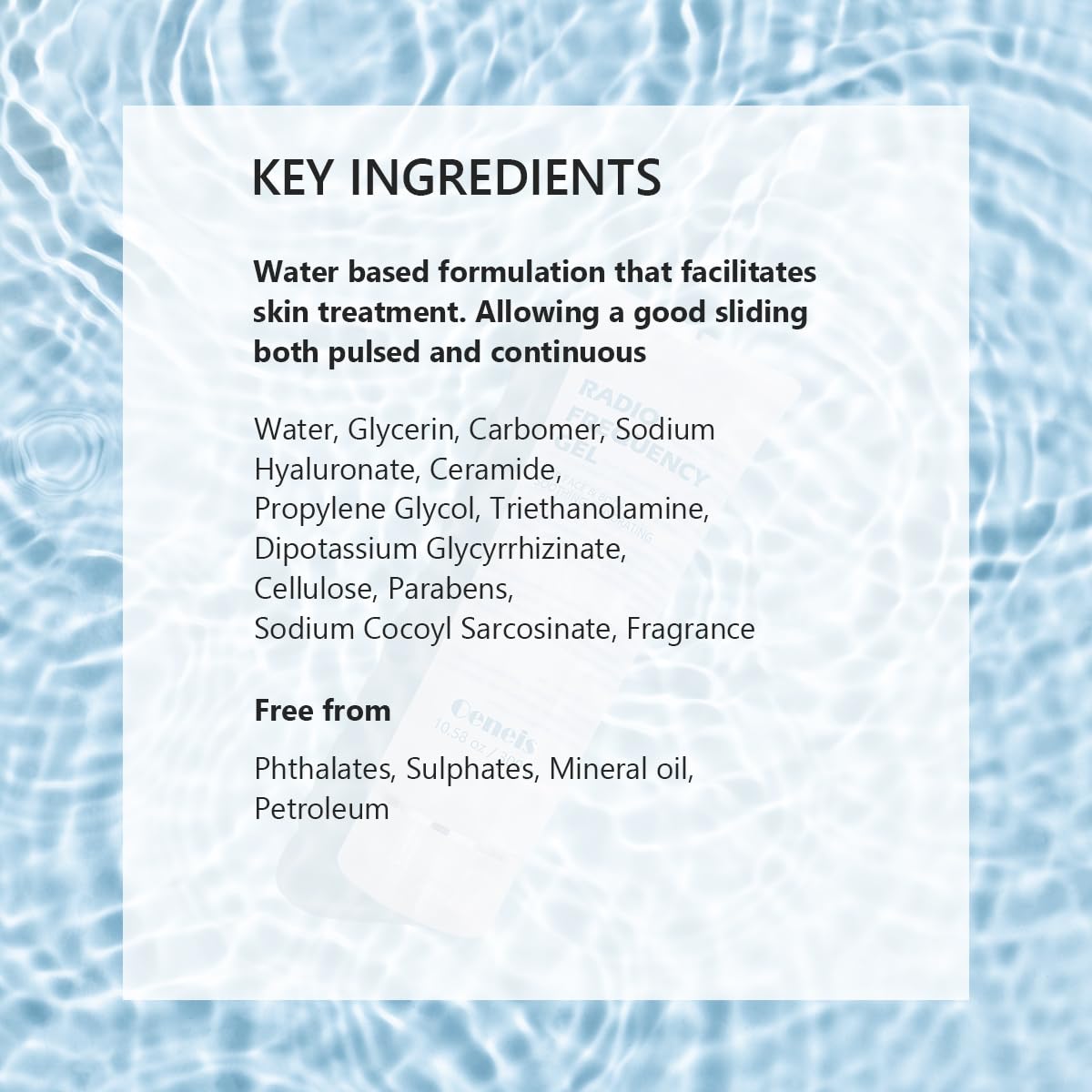 Oeneis gel applied under RF device demonstrating better glide and comfort benefit