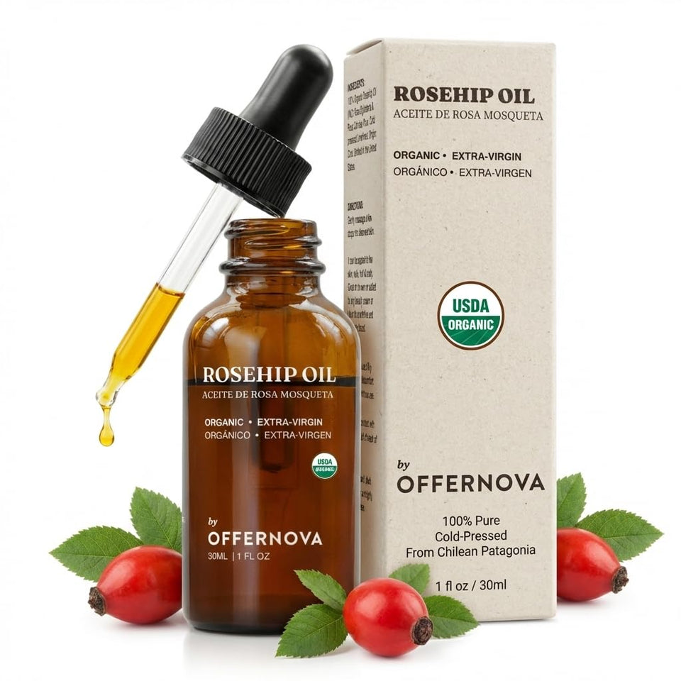 Offernova front bottle showing product and clean packaging benefit skin clarity
