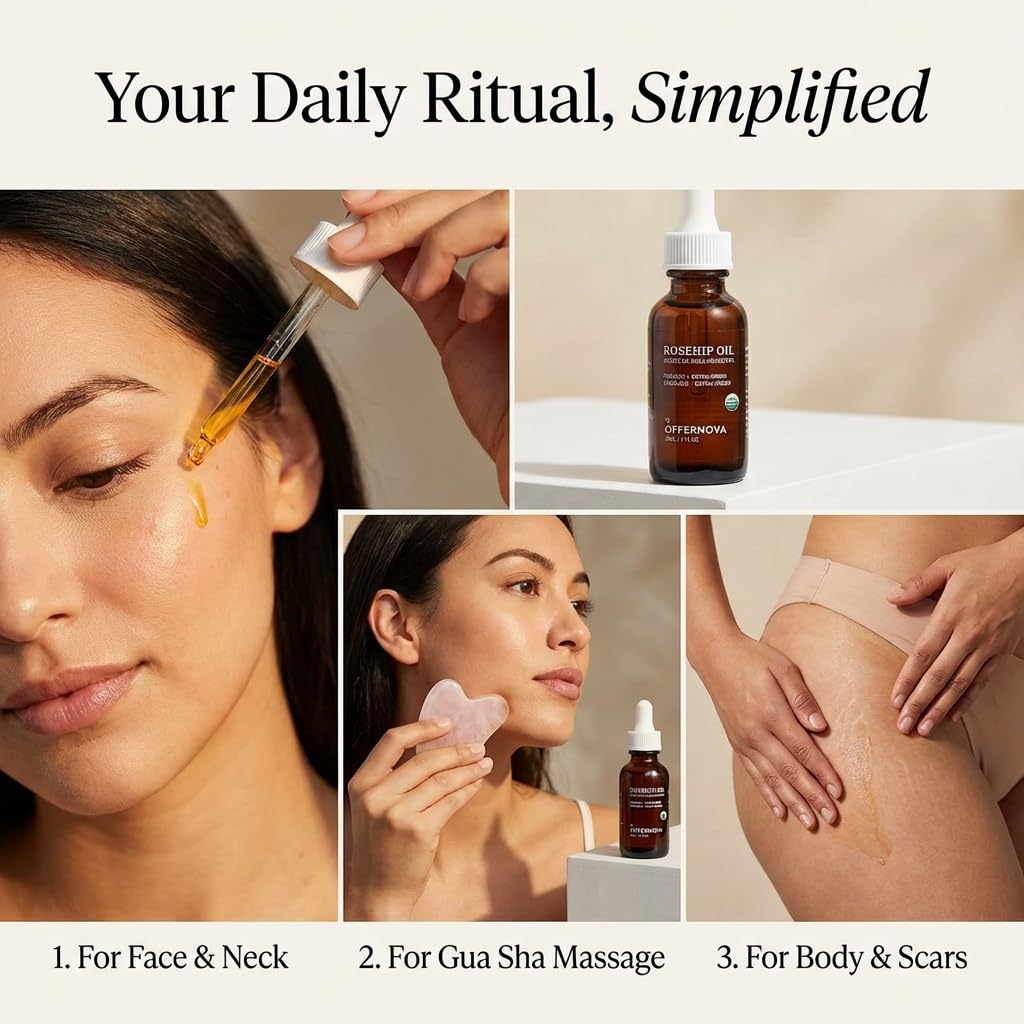 Offernova gua sha application with oil enabling smooth massage and better circulation