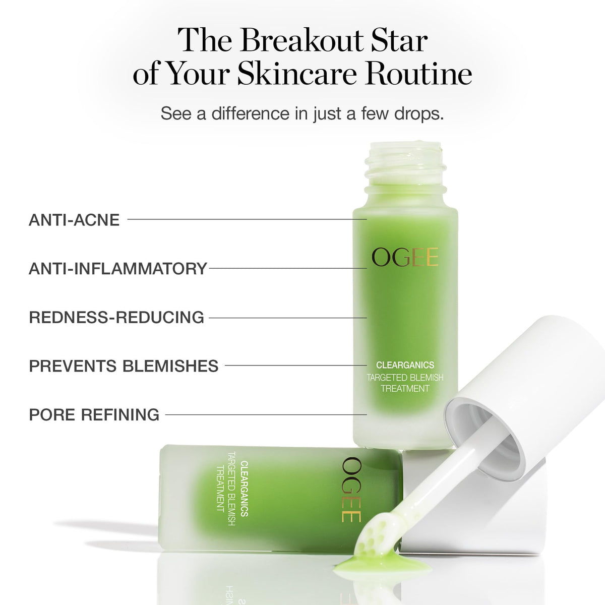 Ogee applying spot treatment on cheek for targeted blemish care