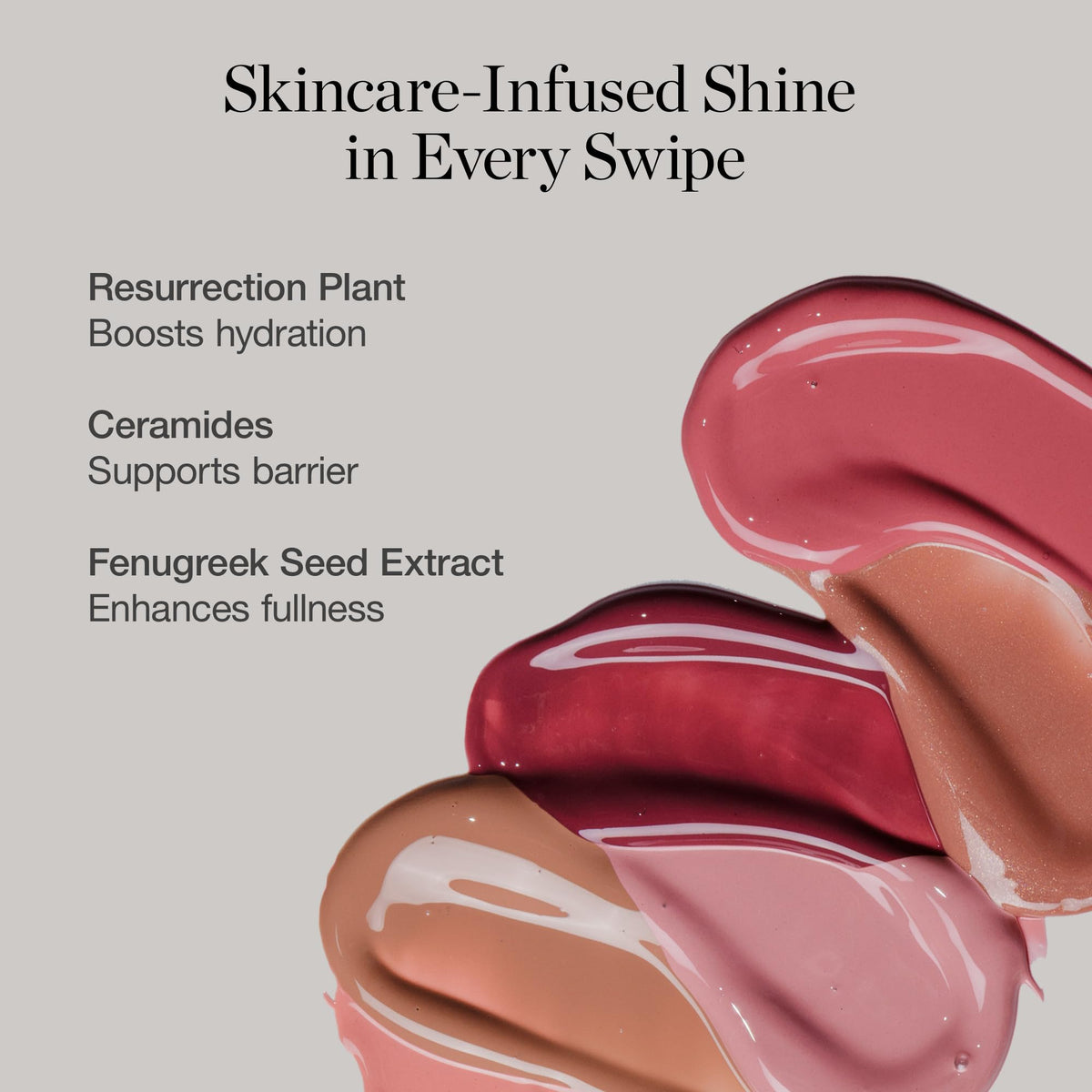 Ogee applicator close-up displaying smooth wand for precise glossy application