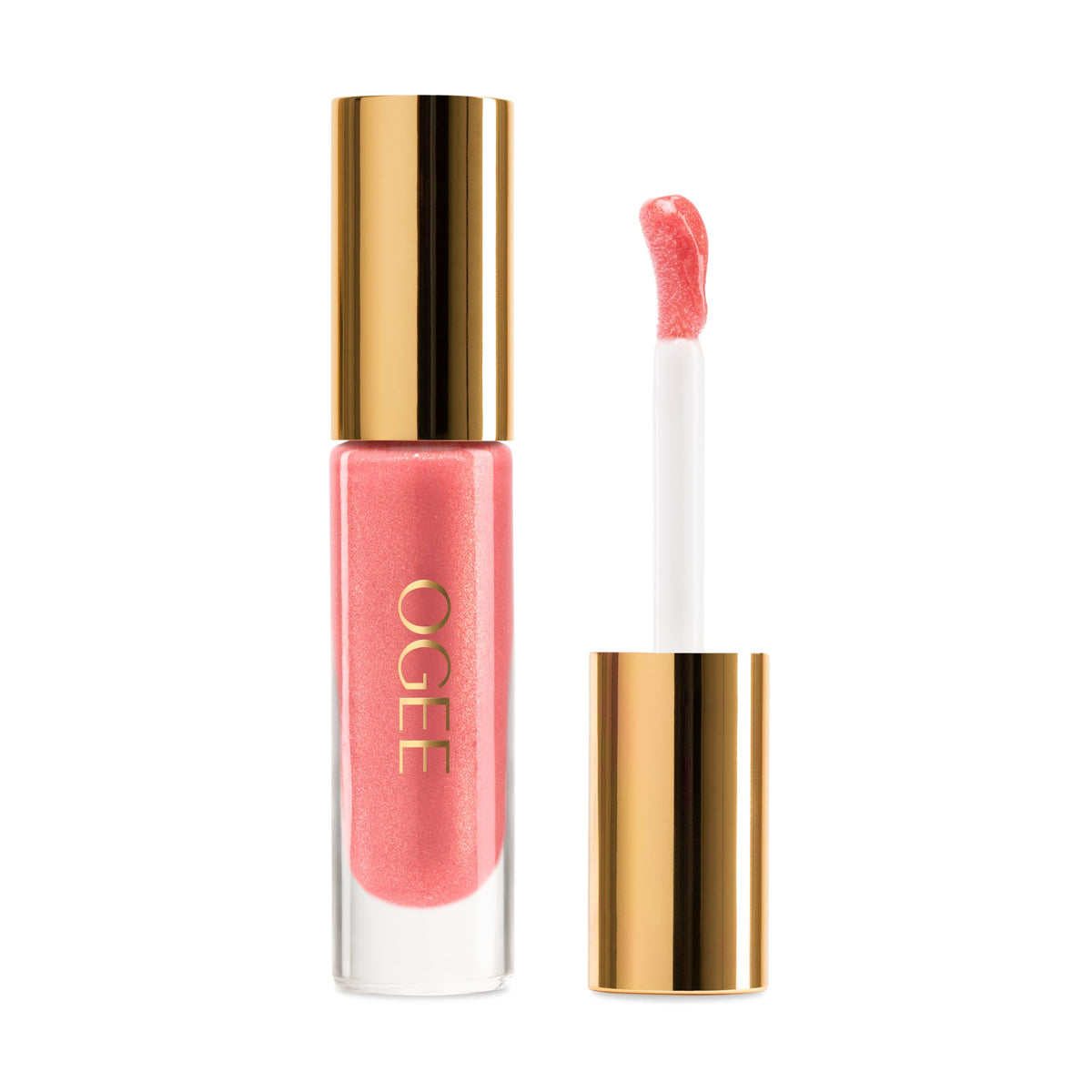 Ogee front packaging showing label and peachy shimmer finish benefit