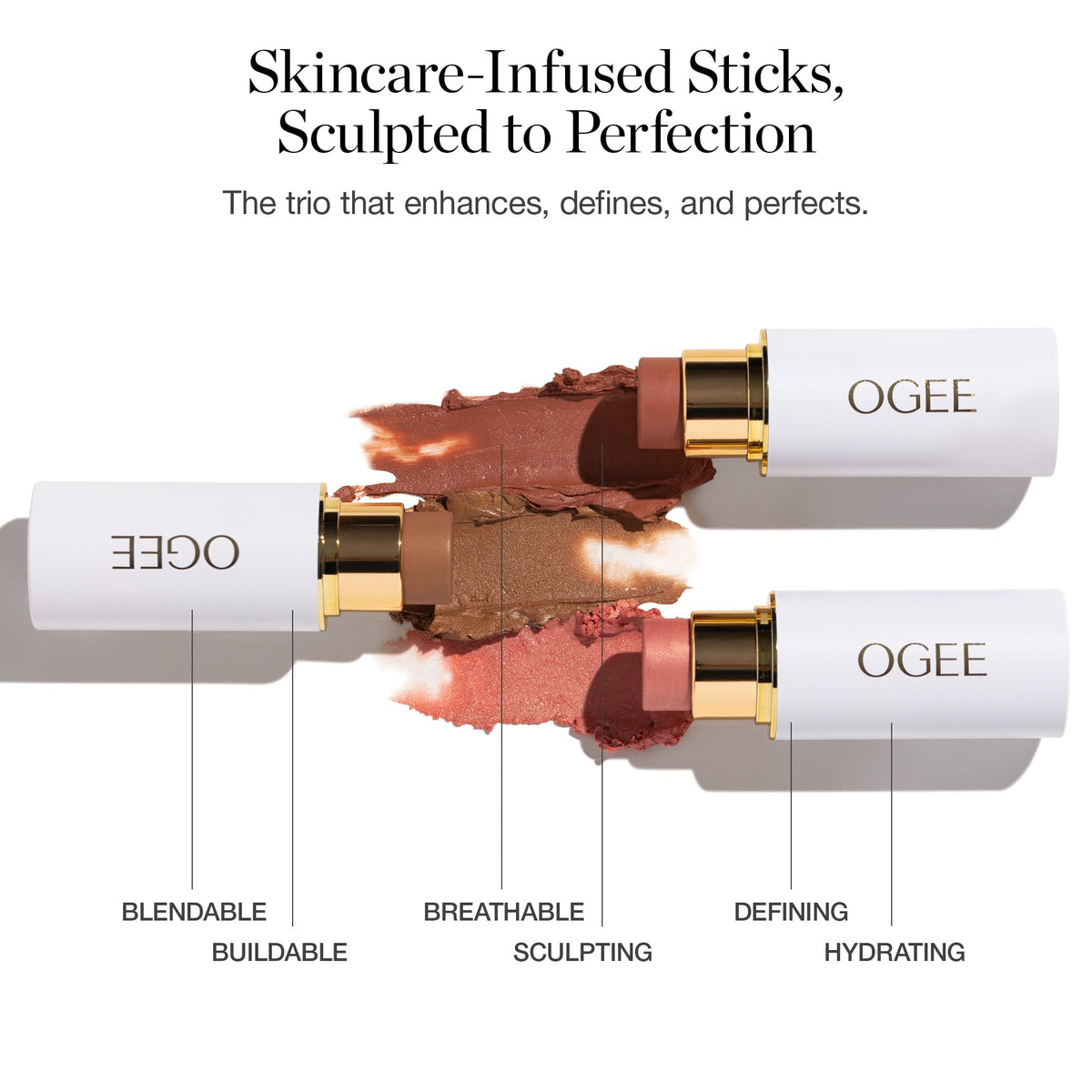 Ogee blush application in hand demonstrating buildable color payoff
