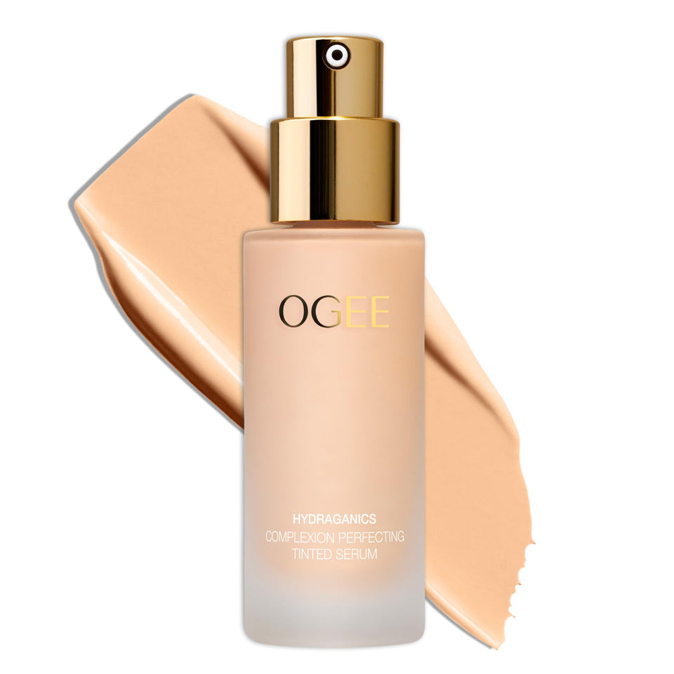 Ogee bottle front view showing Birch 0.25N shade and natural finish benefit