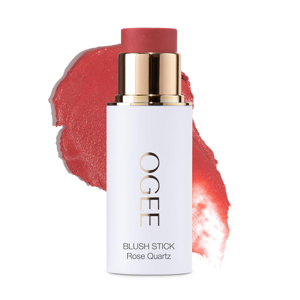 Ogee face stick front view showing rose blush and travel convenience