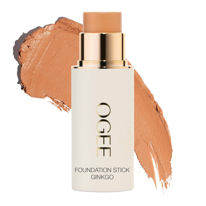 Ogee foundation stick front view showing compact travel-ready design and precise coverage