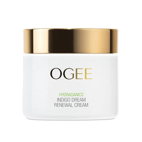 Ogee jar front view showing product and brand with elegant packaging benefit