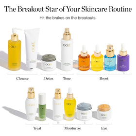 Ogee label and ingredients emphasizing salicylic acid and botanicals