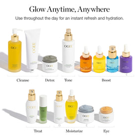Ogee moisture droplet on cloth highlighting aloe vera and instant hydration