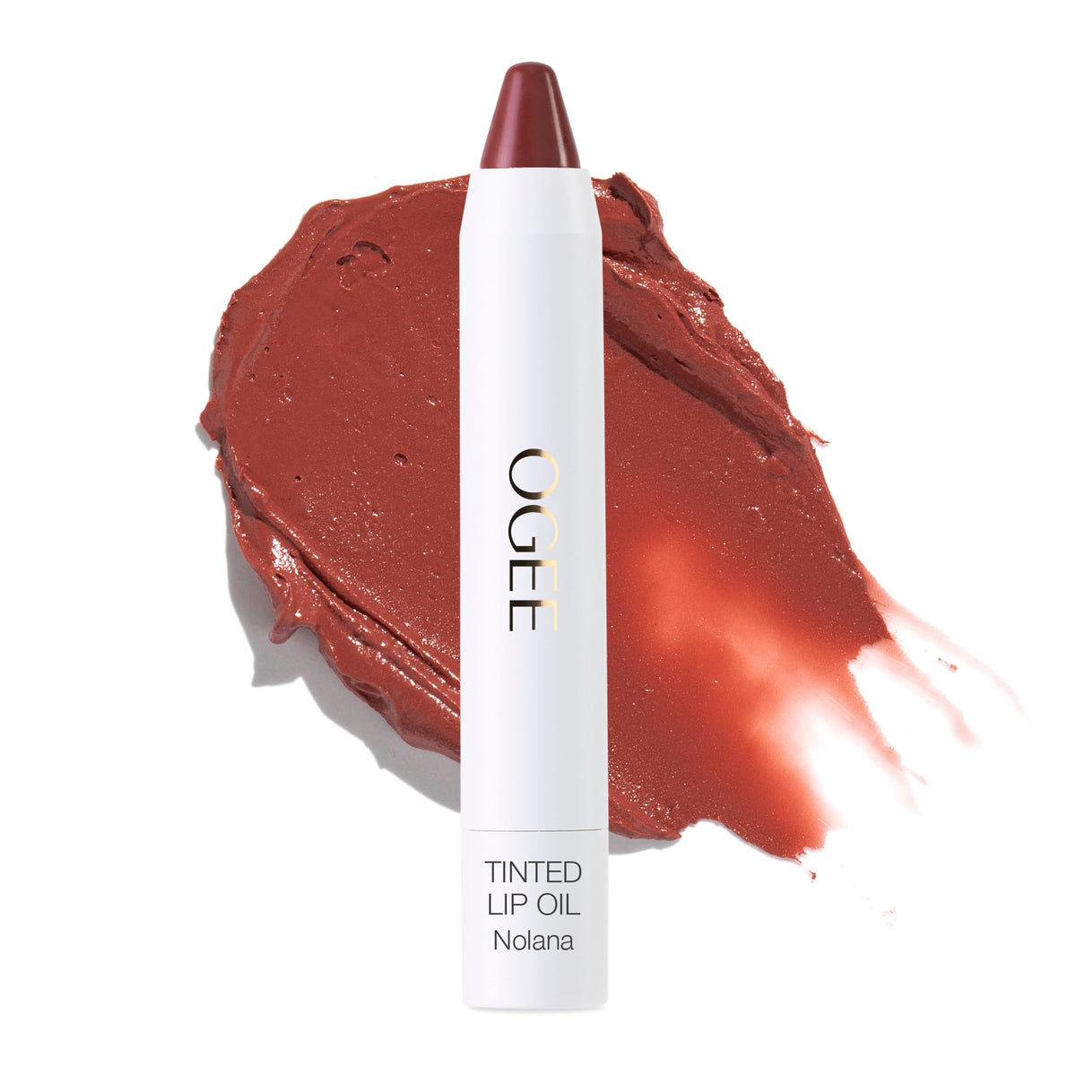 Ogee NOLANA front packaging showing terracotta hue and sleek stick, offering easy application