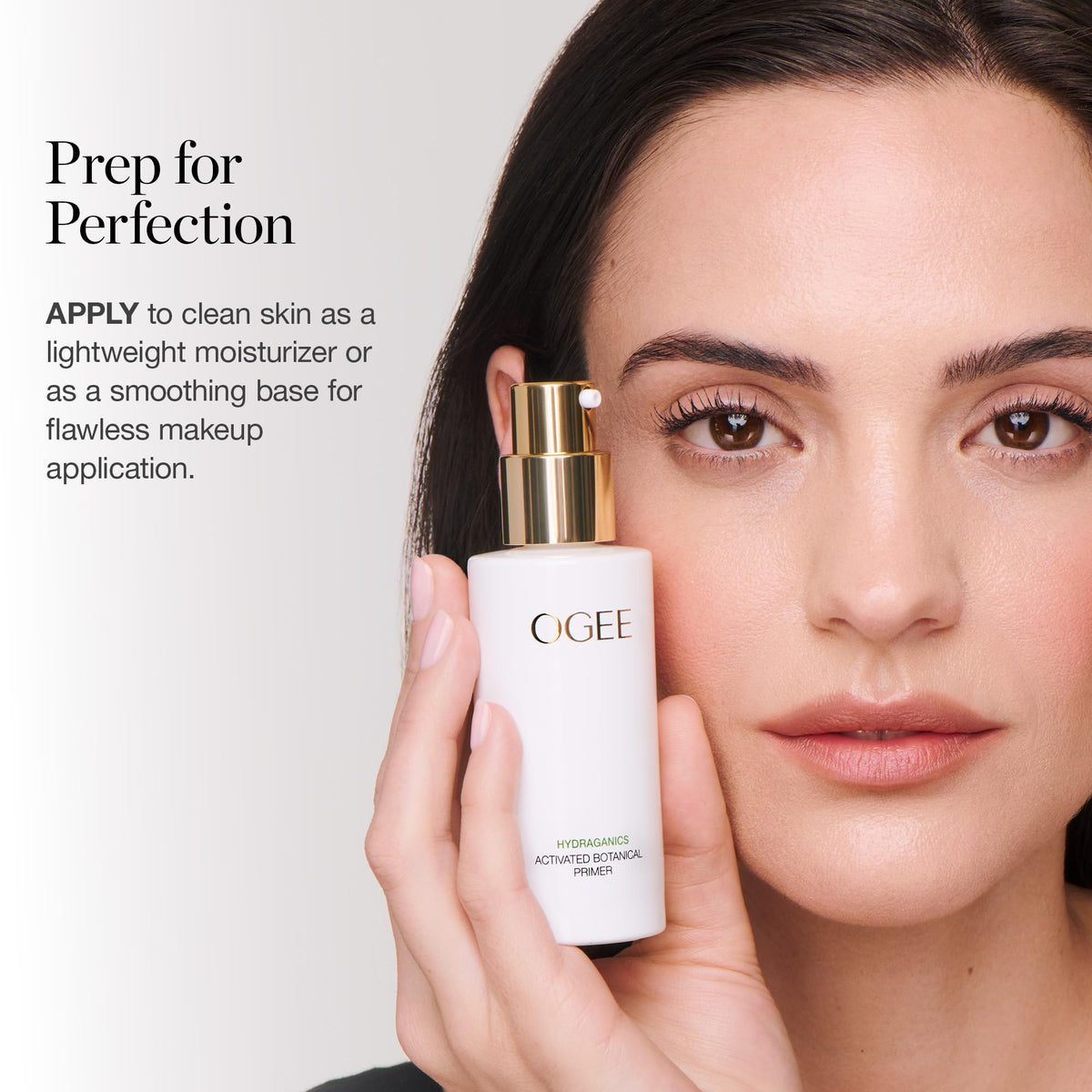 Ogee primer application on hand demonstrating smooth makeup base benefit