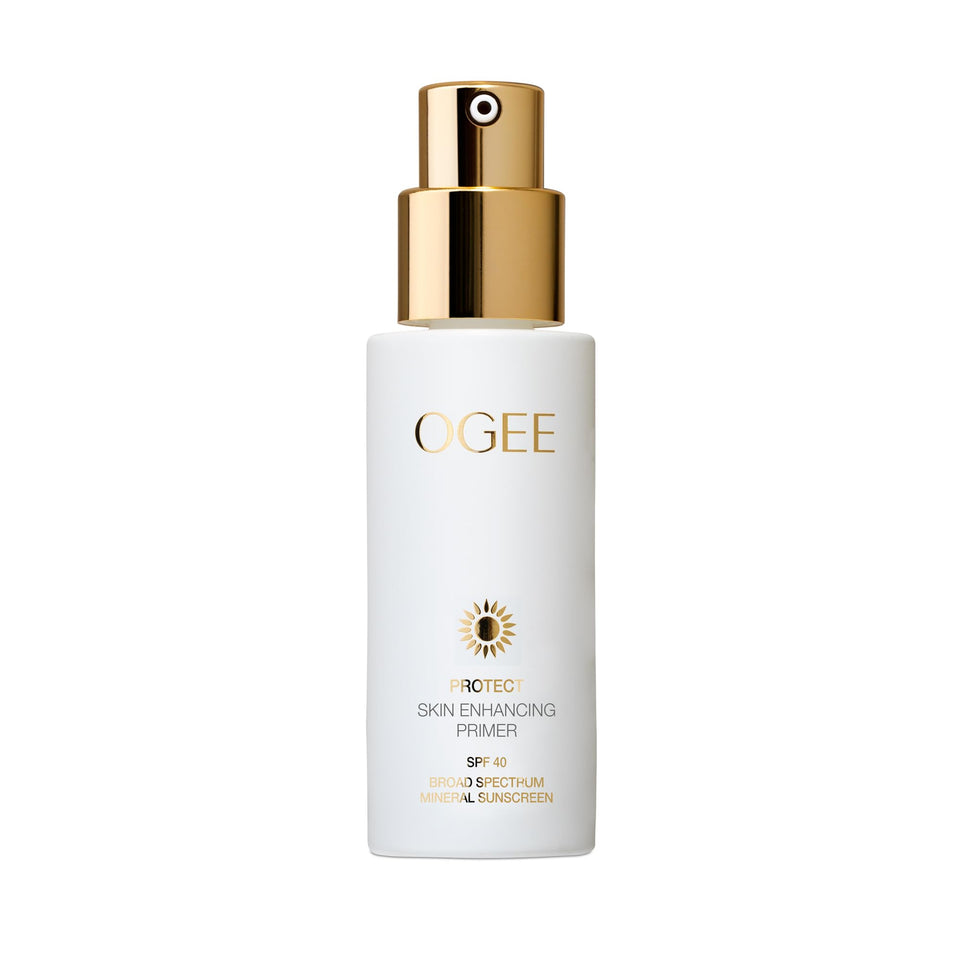 Ogee PROTECT front packaging showing SPF 40 protection and primer benefits