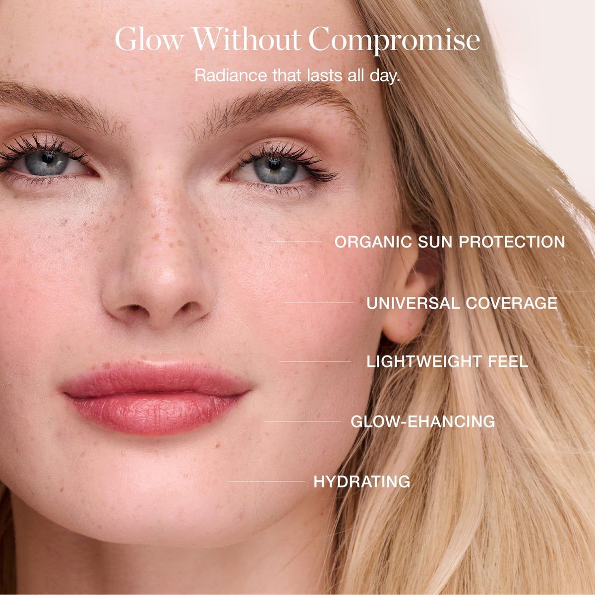Ogee PROTECT applied to model's hand demonstrating blendability and primer effect
