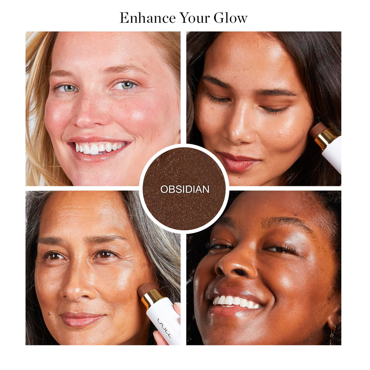 Ogee face stick angled tip close-up for precise contouring and easy application benefit