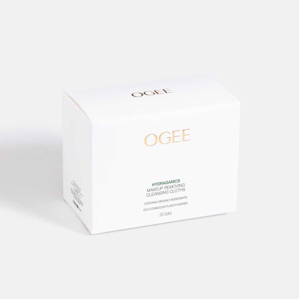 Ogee wipe in hand for size comparison and easy one-step makeup removal