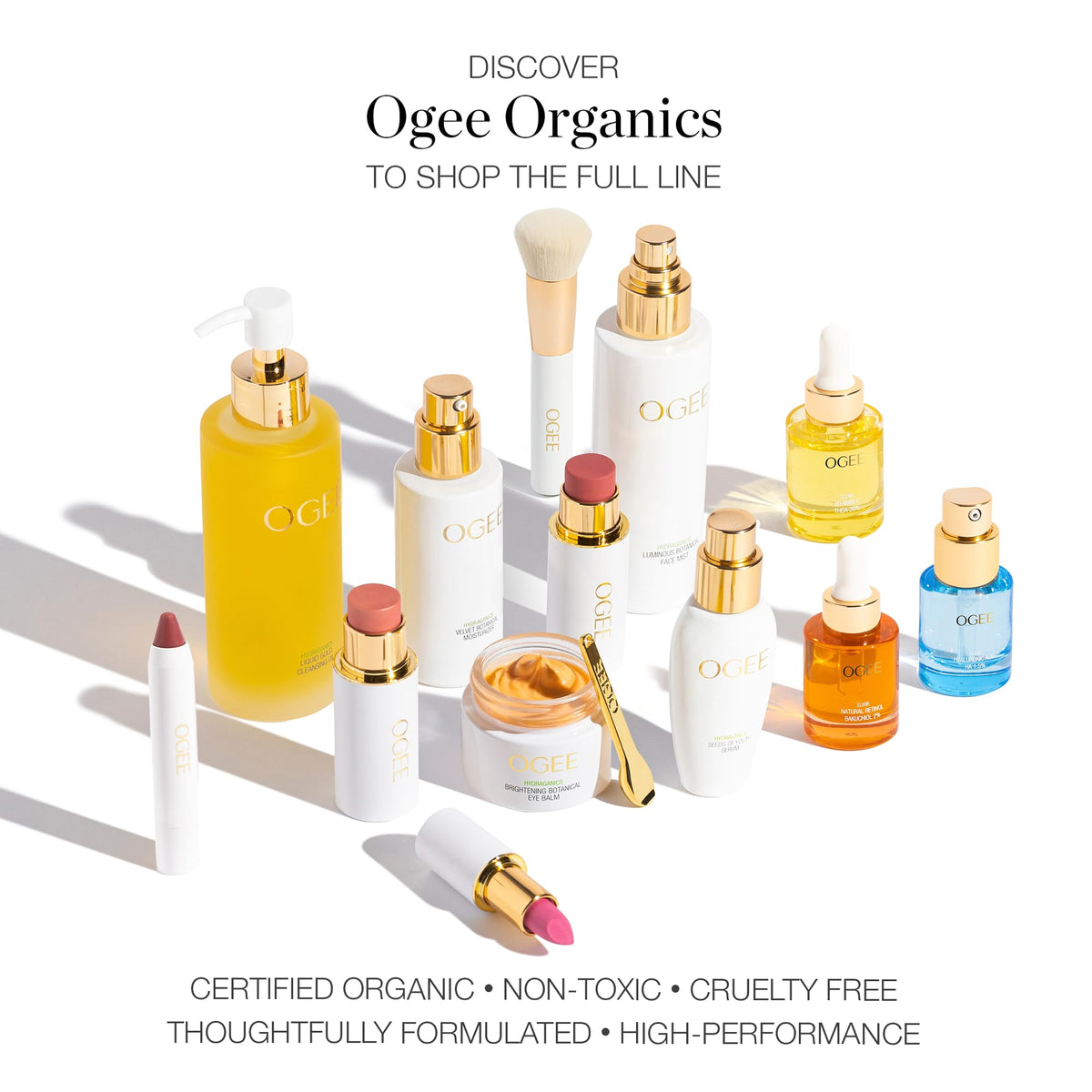 Ogee TOPAZ with green coffee beans emphasizing organic actives benefit: skin-firming ingredients