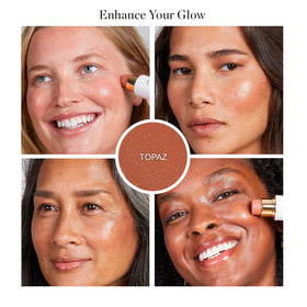 Ogee TOPAZ stick tip close-up showing cream texture and precise application benefit: targeted sculpting