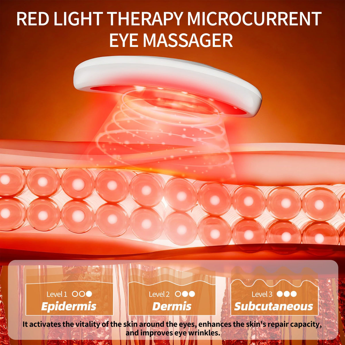 OGGRXOR pod applied to under-eye during red light microcurrent session