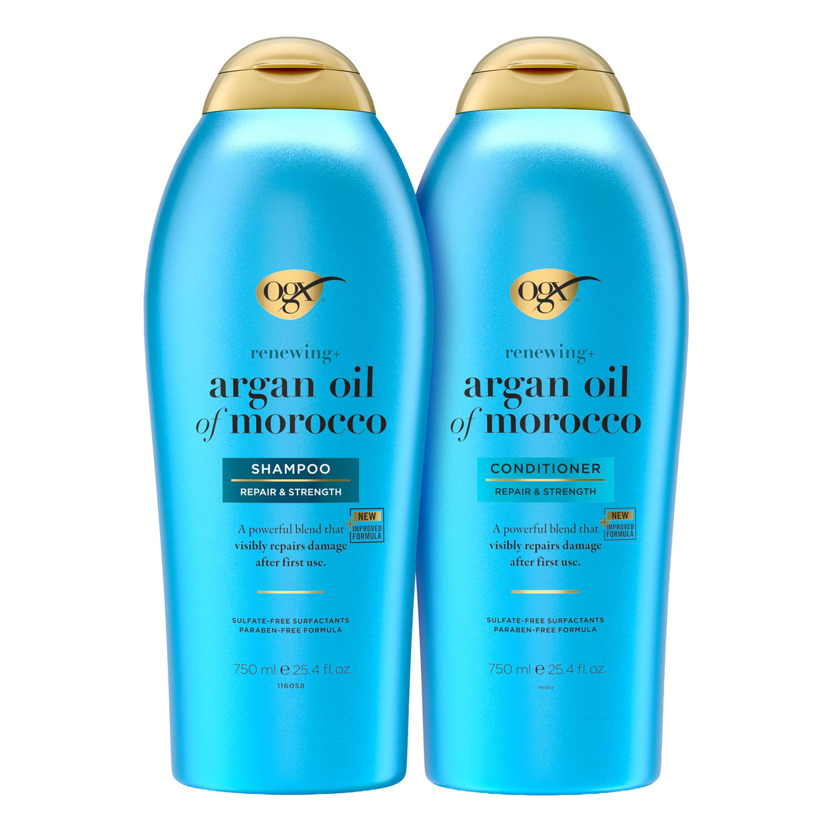 OGX front packaging showing bottles and benefits for repair