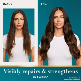 OGX shampoo foam texture demonstrating gentle lathering benefit