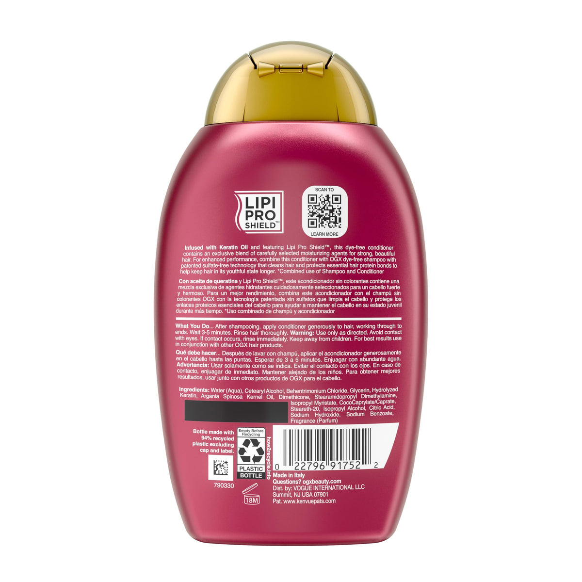 OGX before and after comparison showing reduced frizz and smoother hair after use