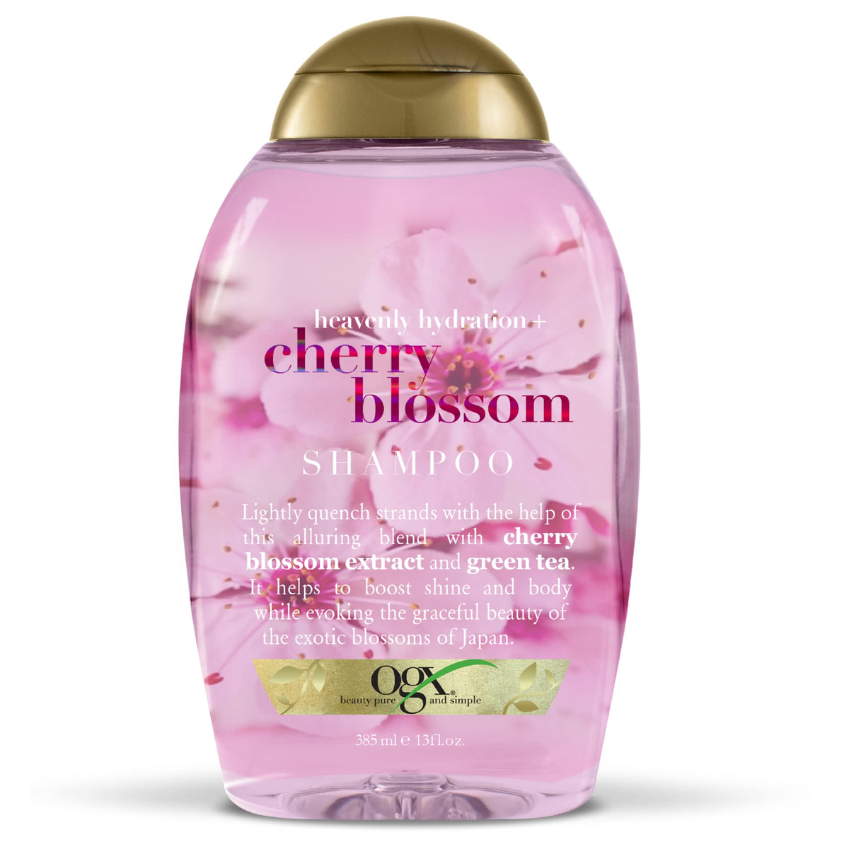 OGX back label close-up displaying ingredients and usage details for shoppers
