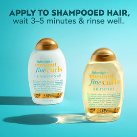 OGX applying conditioner in shower showing easy distribution benefit