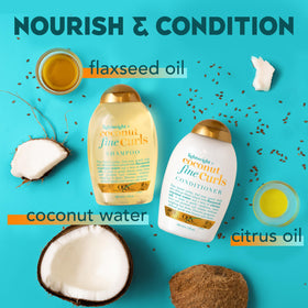 OGX creamy conditioner texture dispensed to show lightweight feel