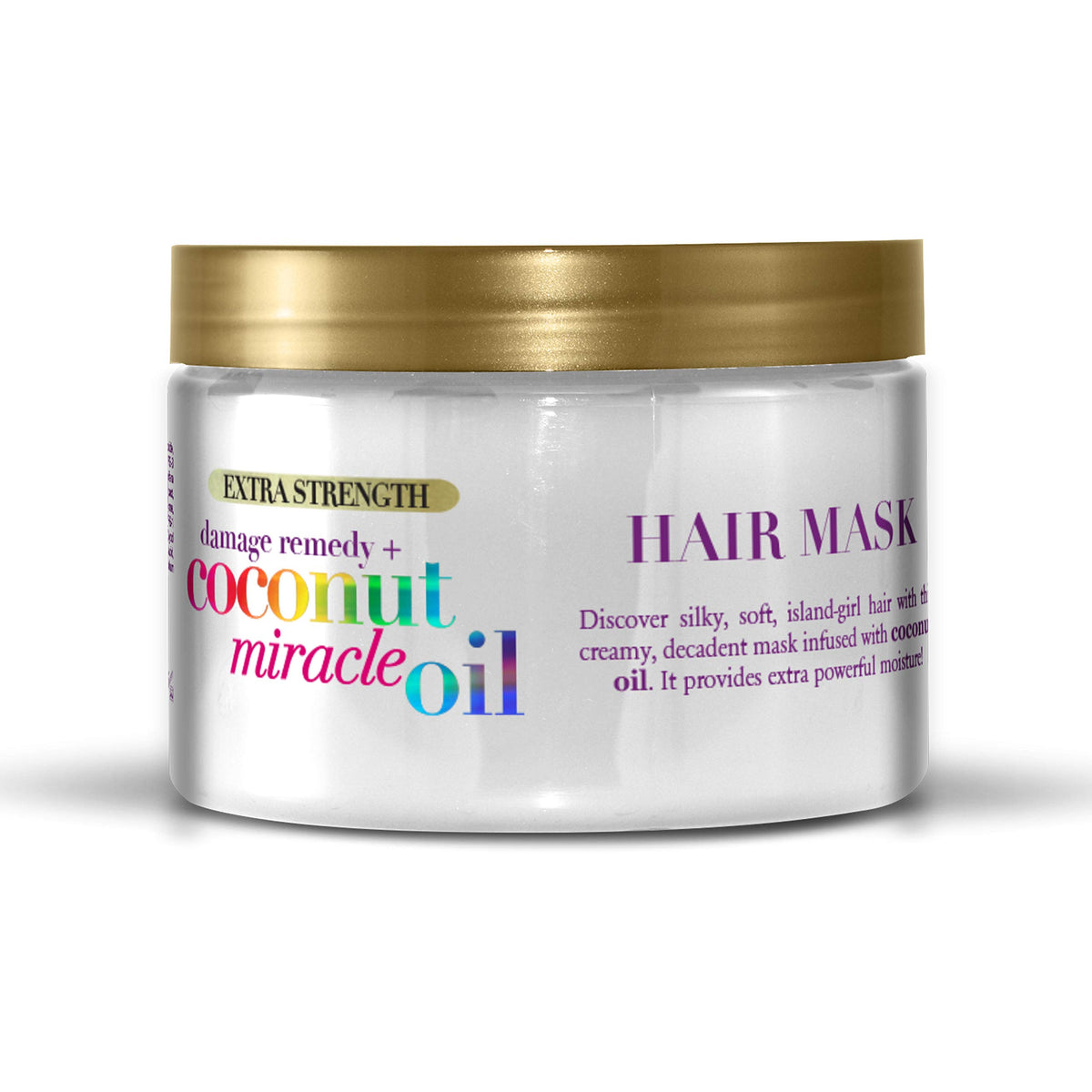 OGX open jar texture close-up highlighting creamy coconut-rich formula