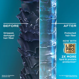 OGX conditioner cream rinse detail demonstrating detangling and softness