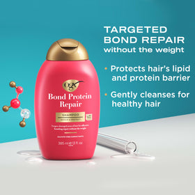 OGX 450°F heat protect spray bottle showing easy mist and styling prep benefit