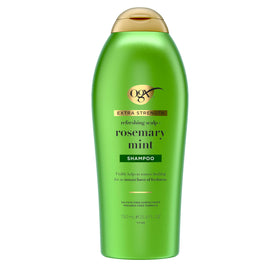 OGX front bottle showing label and 25.4 fl oz size for lasting use