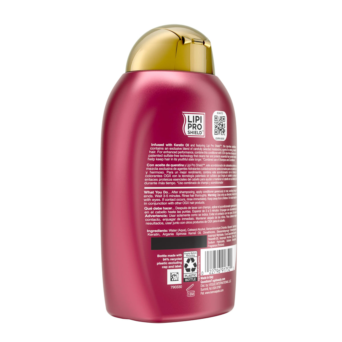 OGX scent elements display of orange, pineapple, amber conveying the product's tropical fragrance
