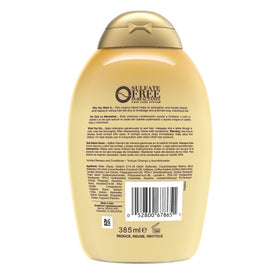 OGX shampoo and conditioner pairing displayed to show complementary strengthening routine