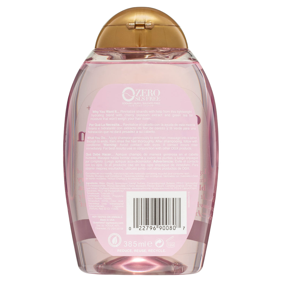 OGX pump dispensing shampoo texture to show consistency and ease of use
