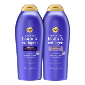 OGX front packaging showing shampoo and conditioner for fuller hair
