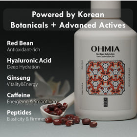 OHMIA ingredients label with peptides and hyaluronic acid highlighted