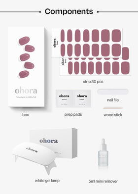 ohora hand applying a gel strip to a nail highlighting simple beginner-friendly use