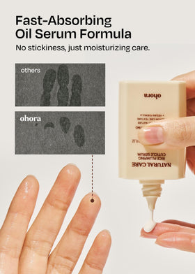 ohora applied on cuticle demonstrating quick hydration benefit