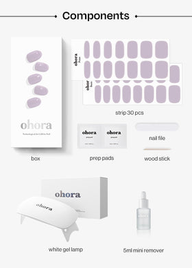 ohora kit tools with file wooden stick and prep pads for precise application