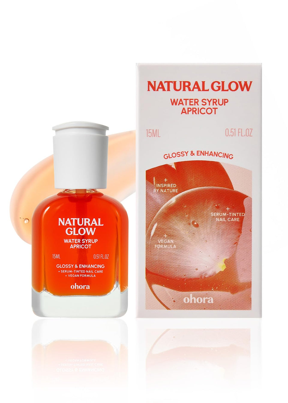 ohora bottle front view showing apricot tint and compact size benefit