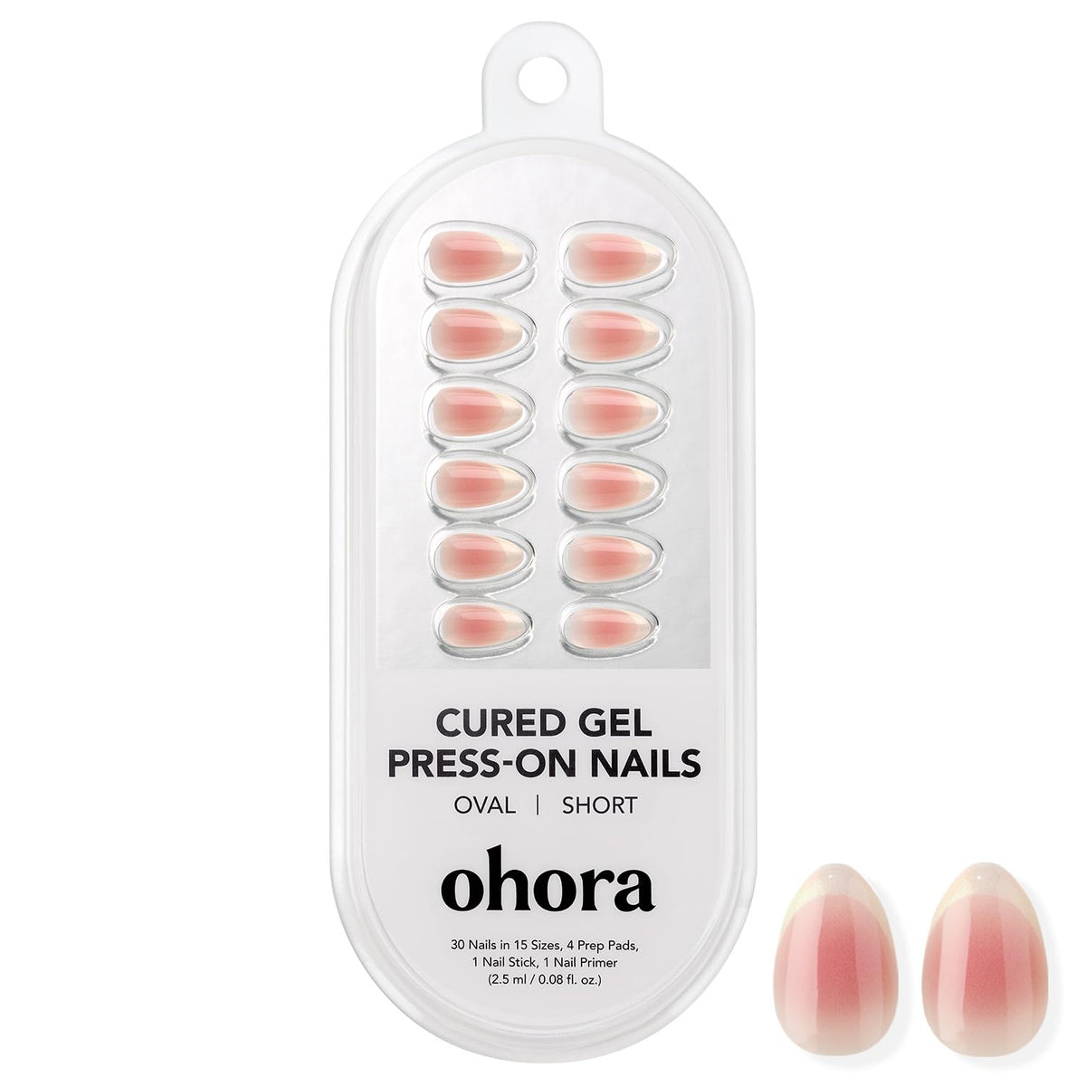 ohora close-up of blush french ombre texture showing smooth gel finish and salon shine