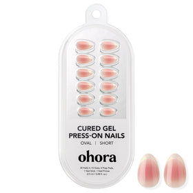 ohora close-up of blush french ombre texture showing smooth gel finish and salon shine