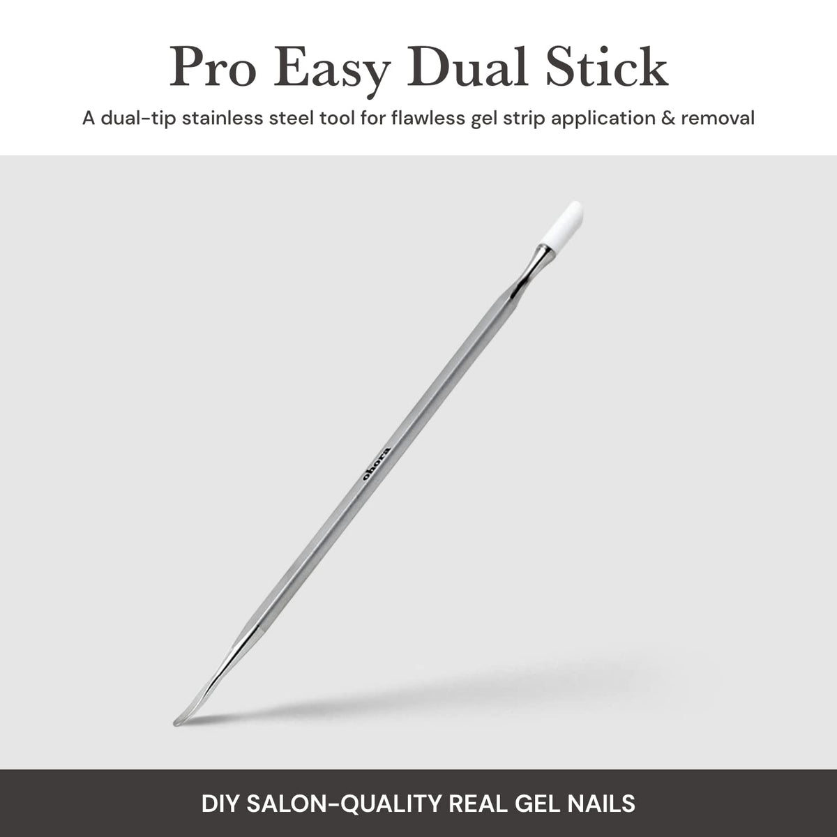 ohora press tip close-up demonstrating soft rubber head for smoothing gel strips