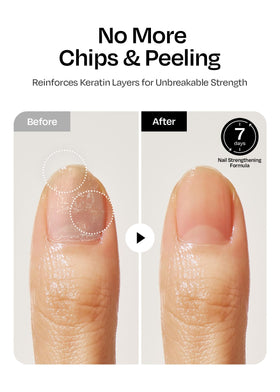 ohora chai being applied to a fingernail for quick-dry protection and shine