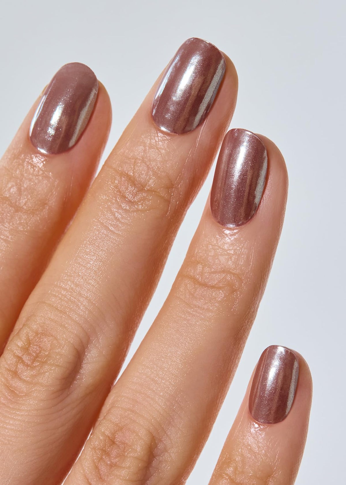 ohora chrome finish close-up highlighting reflective chocolate sheen and salon-grade gloss
