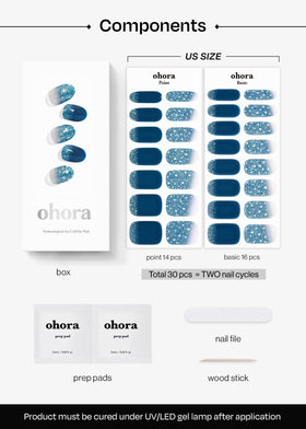 ohora cured nails under LED lamp demonstrating glossy sealed finish