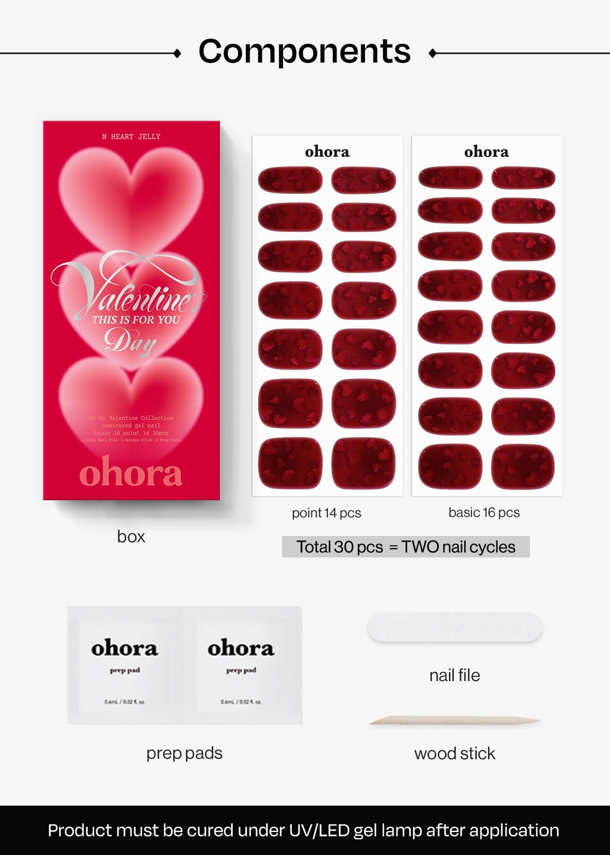 ohora nail file and wooden stick close detail showing included tools for clean prep