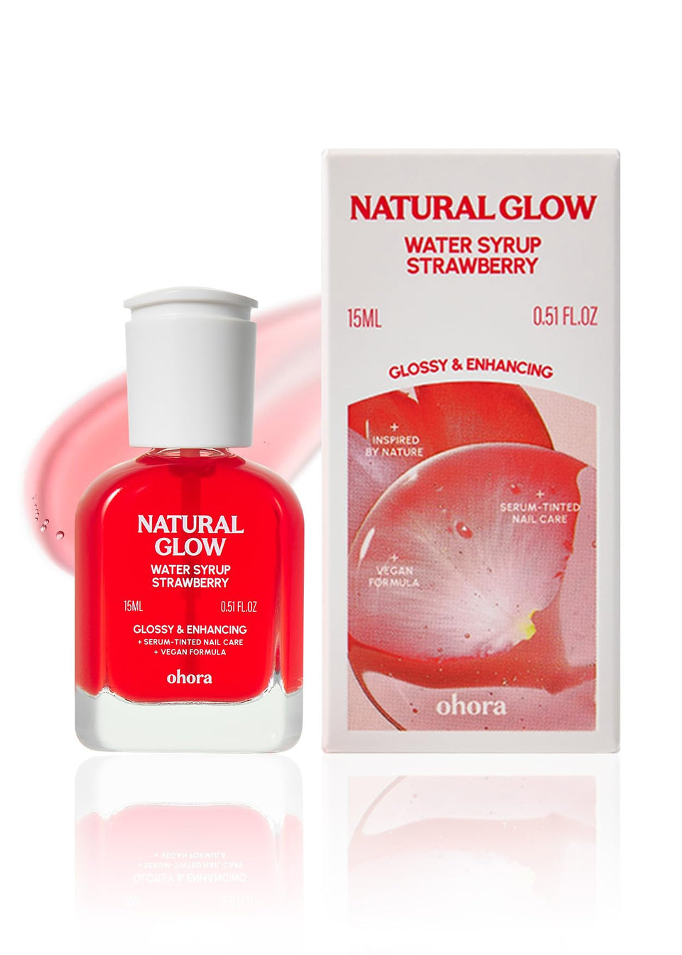 ohora front bottle showing 15 mL size and glossy finish benefit